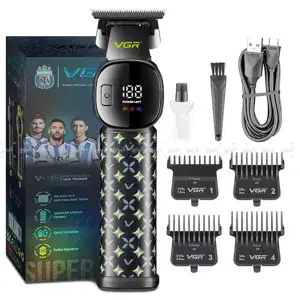 VGR V-185 Hair Cutting Machine Cordless Led Display Hair Clippers Man Professional 0mm Trimmer