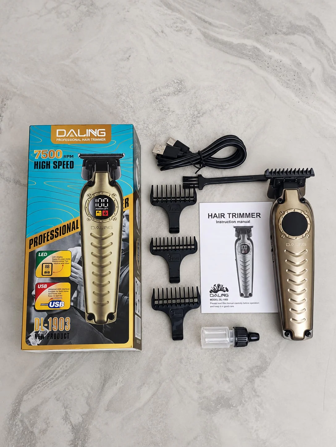 Daling DL-1903 Digital Hair & Beard Trimmer – 7500 RPM