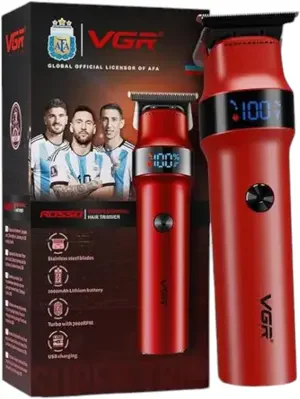 VGR V-987 Cordless Hair & Beard Trimmer – 7000RPM Turbo & LED Display