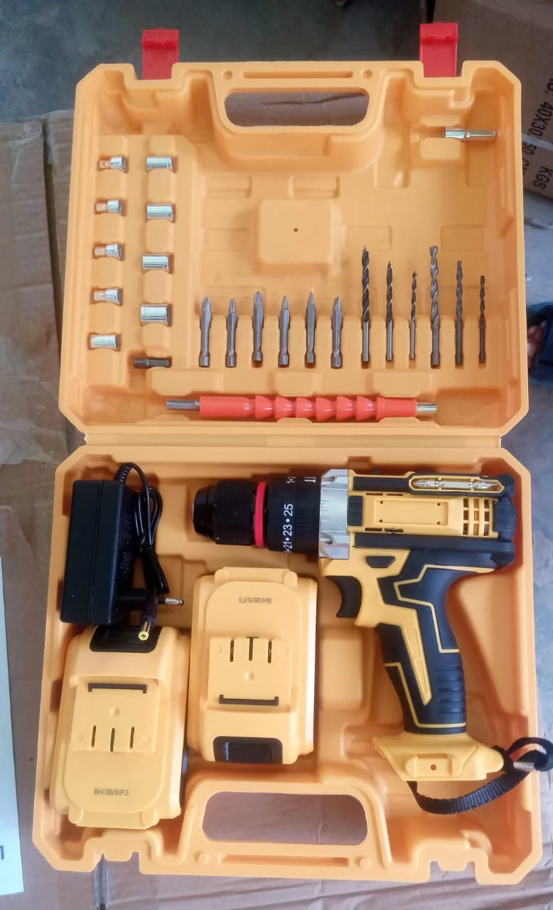 Cordless Drill Machine Kit – Dual Battery & Full Accessories Set